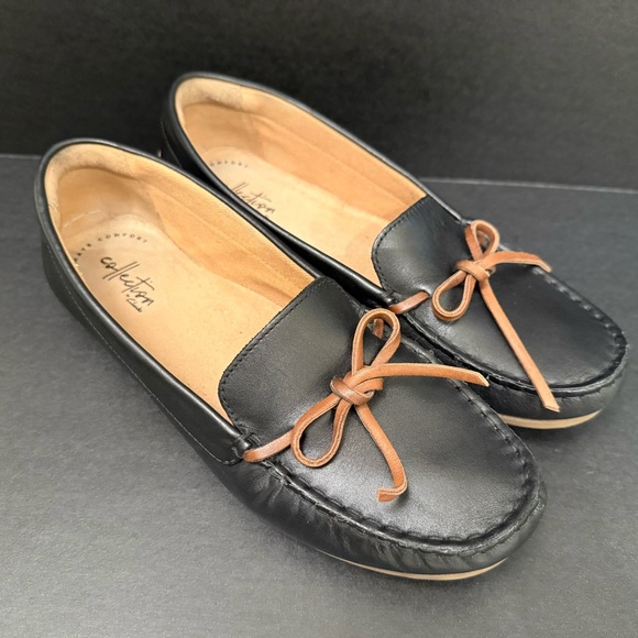 Clarks Black Leather Boat/Driving Shoe - Picture 3 of 7